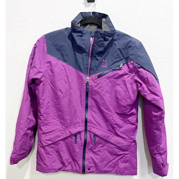 HAGLOFS NIVA Insulated Jacket Long Sleeve Full Zip Pocket Junior Purple/blue 152